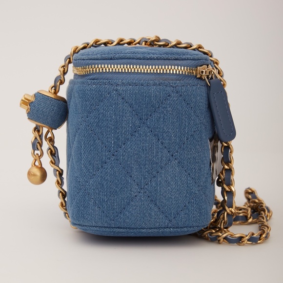 CHANEL BLUE DENIM MINI VANITY CASE CROSSBODY BAG (2021) - Picture 2 of 8